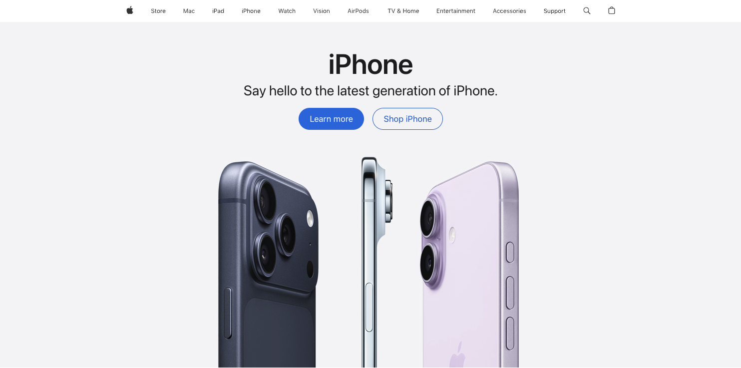Apple website hero image for article "How minimal web design layouts increase client trust"