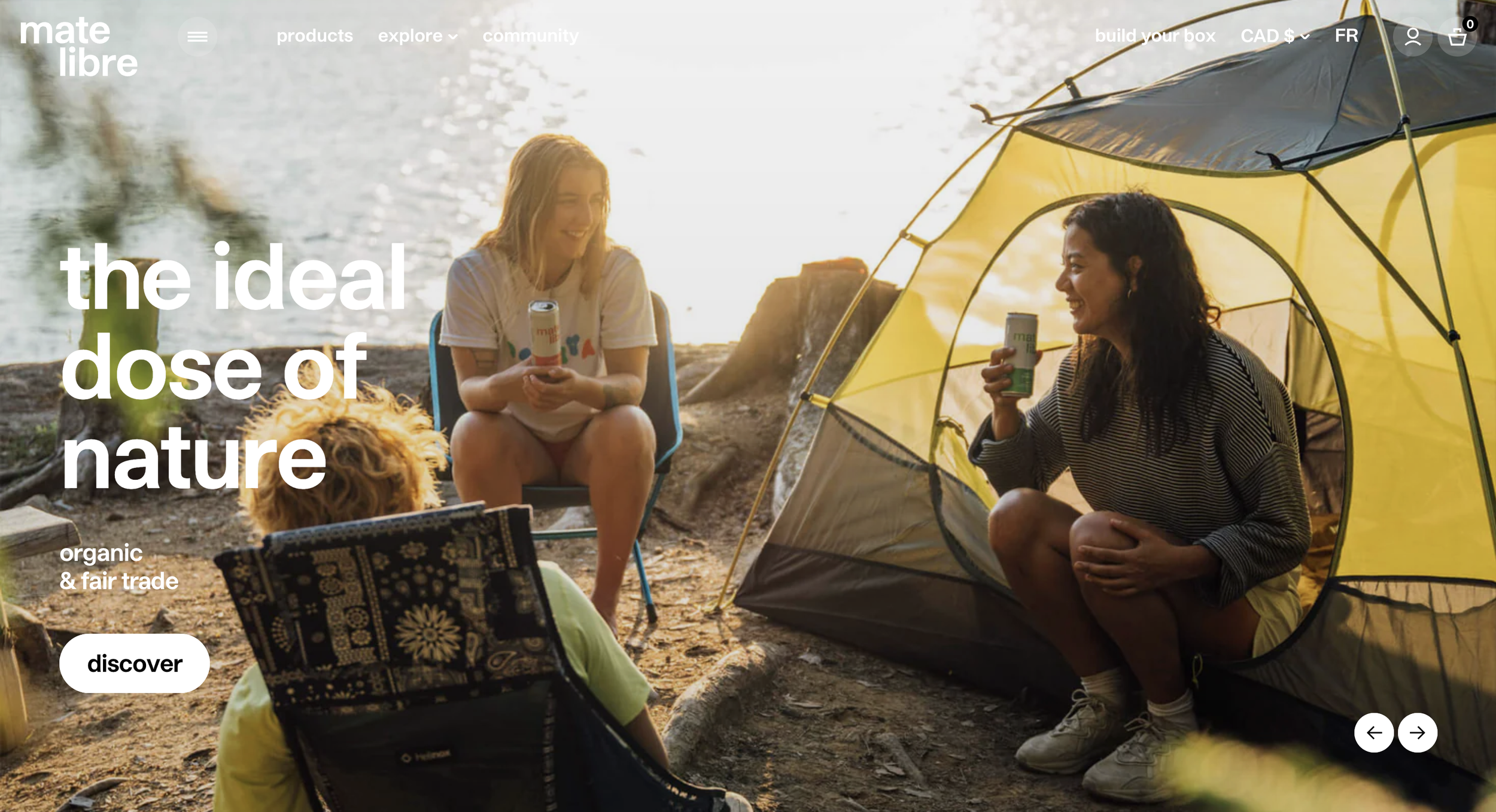 Mate Libre website hero section image from top 10 modern websites