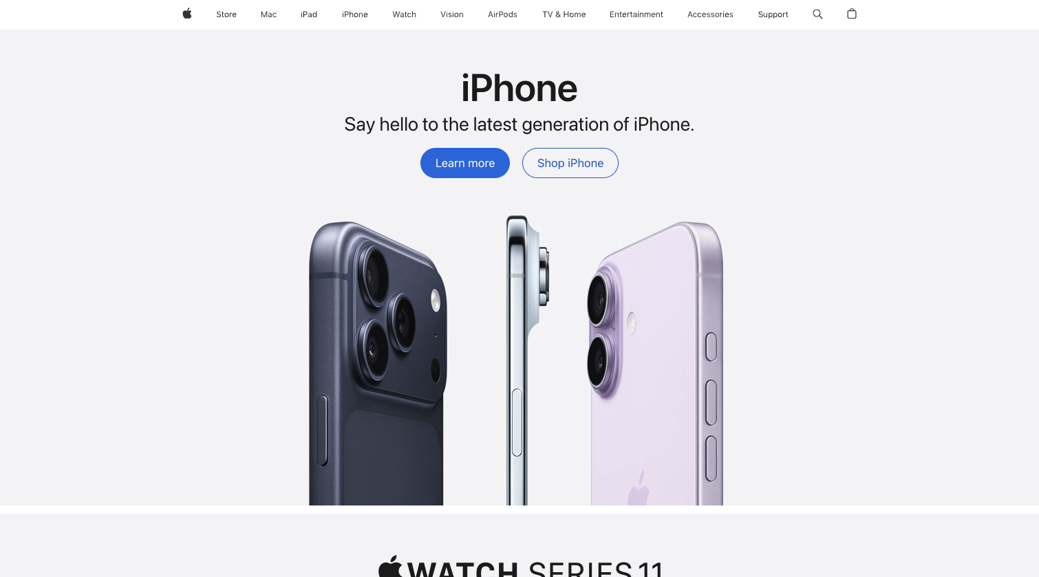 Apple website hero section image for the top 10 best typography combinations 2026