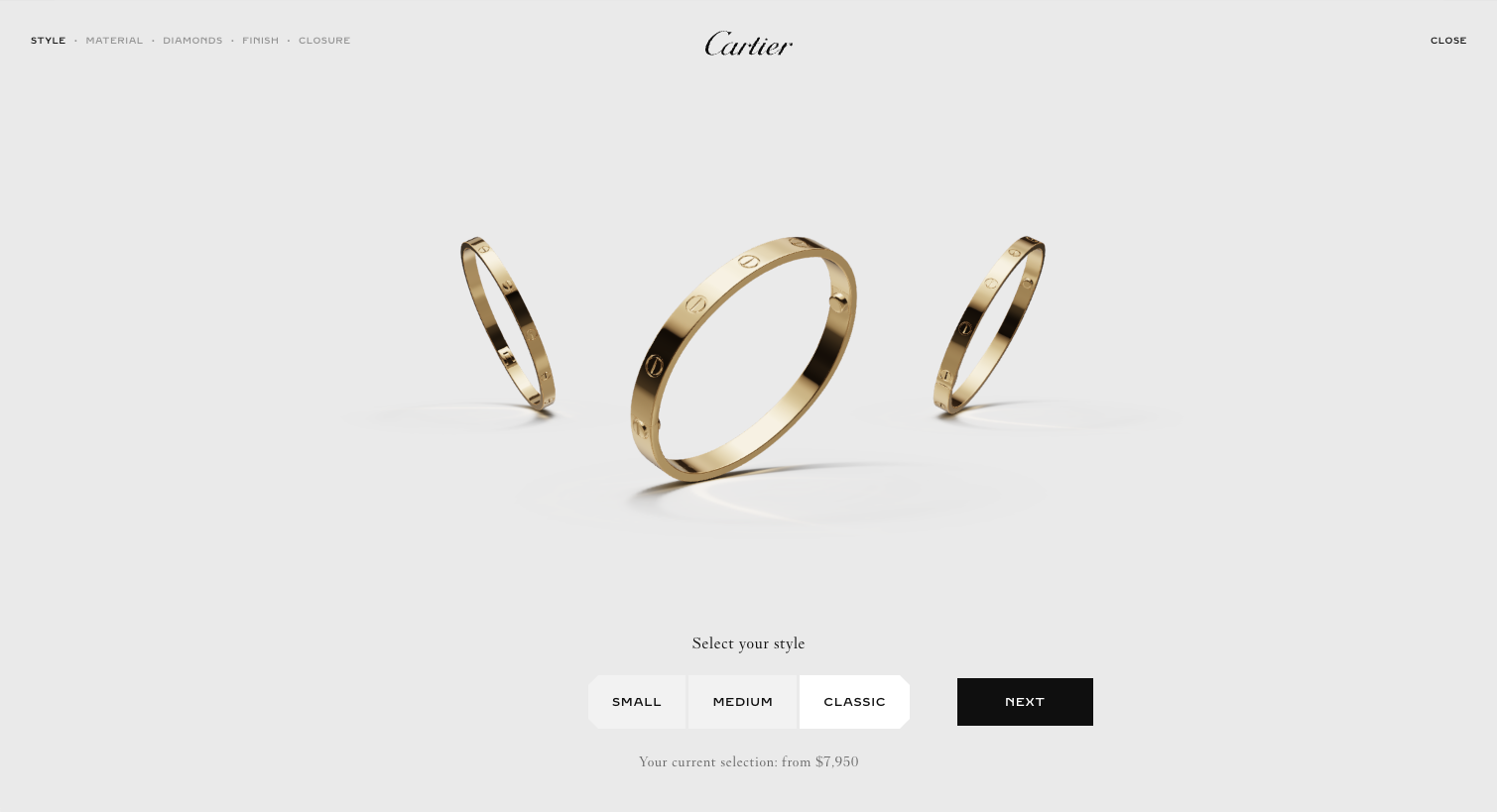 Cartier website hero image for article "Web design choices that attract clients"