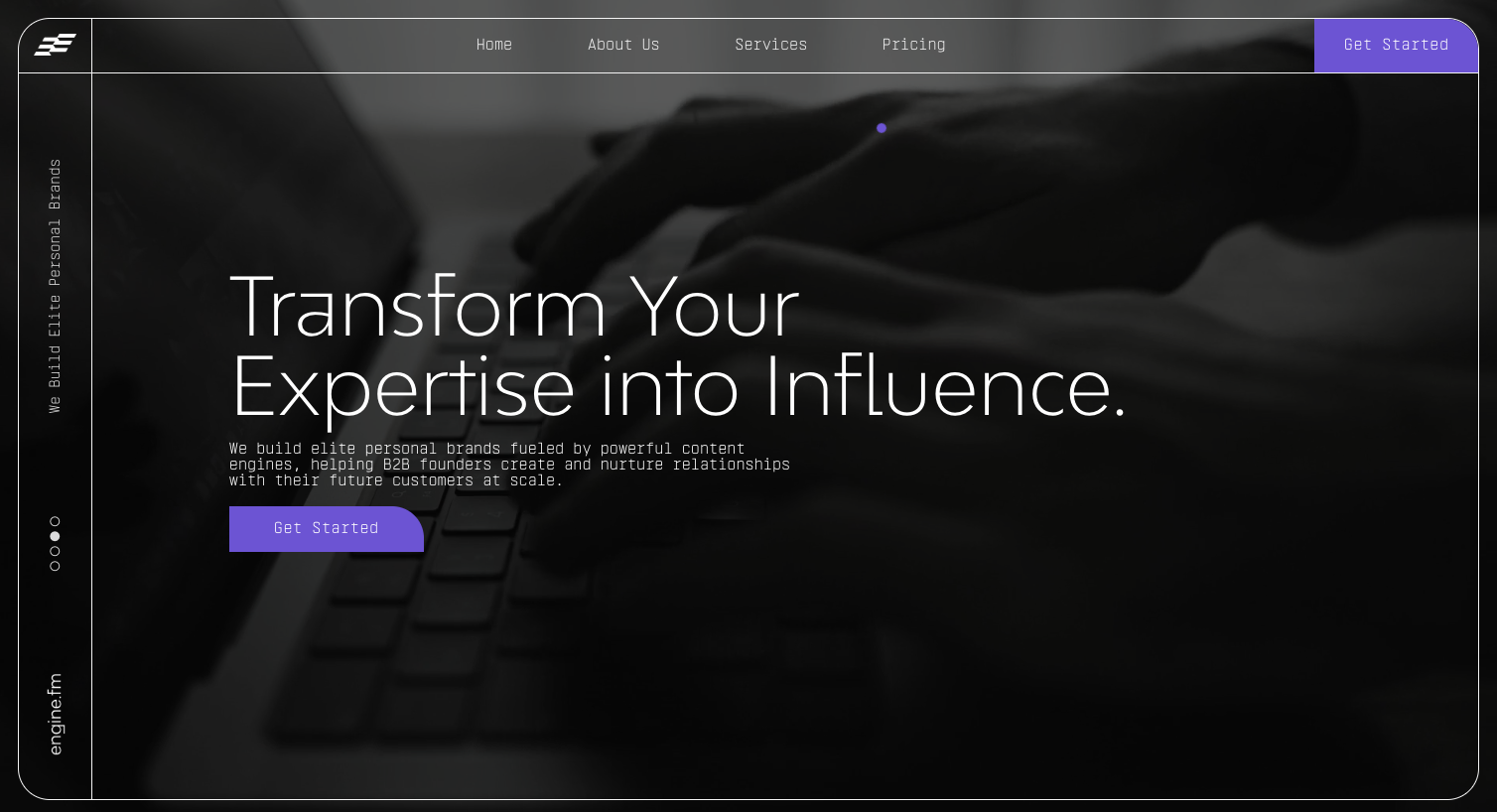 Engine.fm website hero image for article "Lessons from designing 100+ high end Squarespace sites"