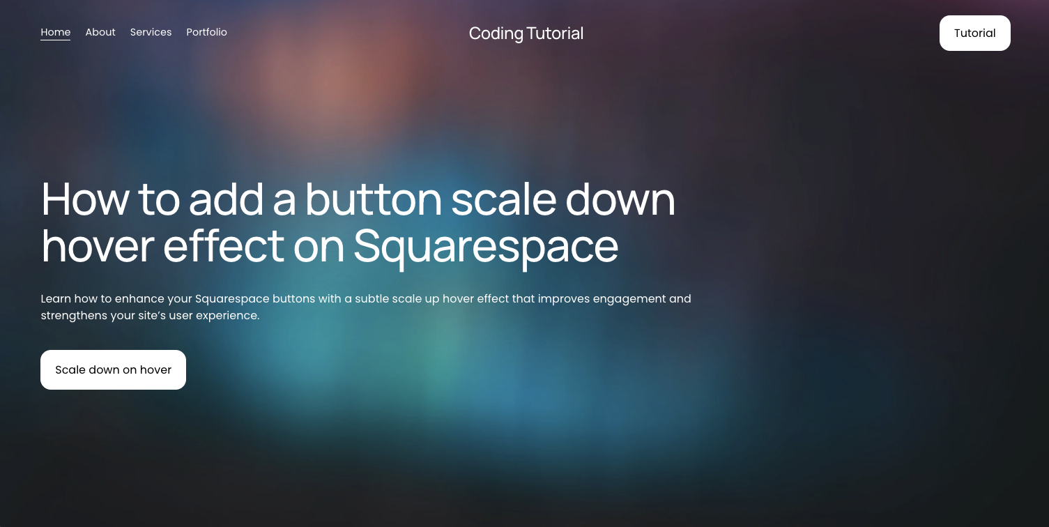 Screenshot of step 4 on how to add a button scale down hover effect on Squarespace