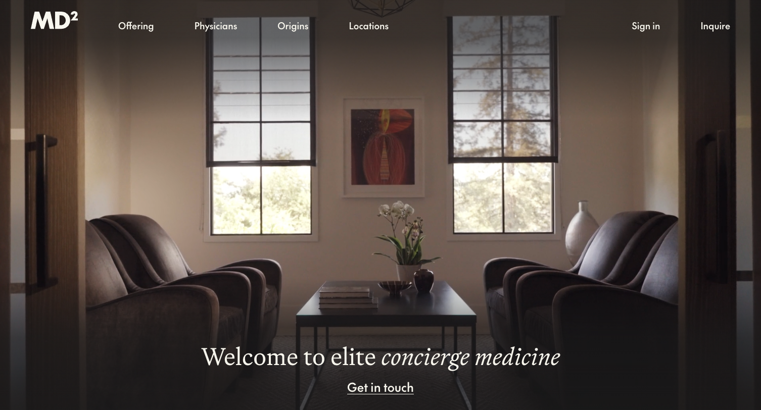 Hero section of a private hospital website, MD2