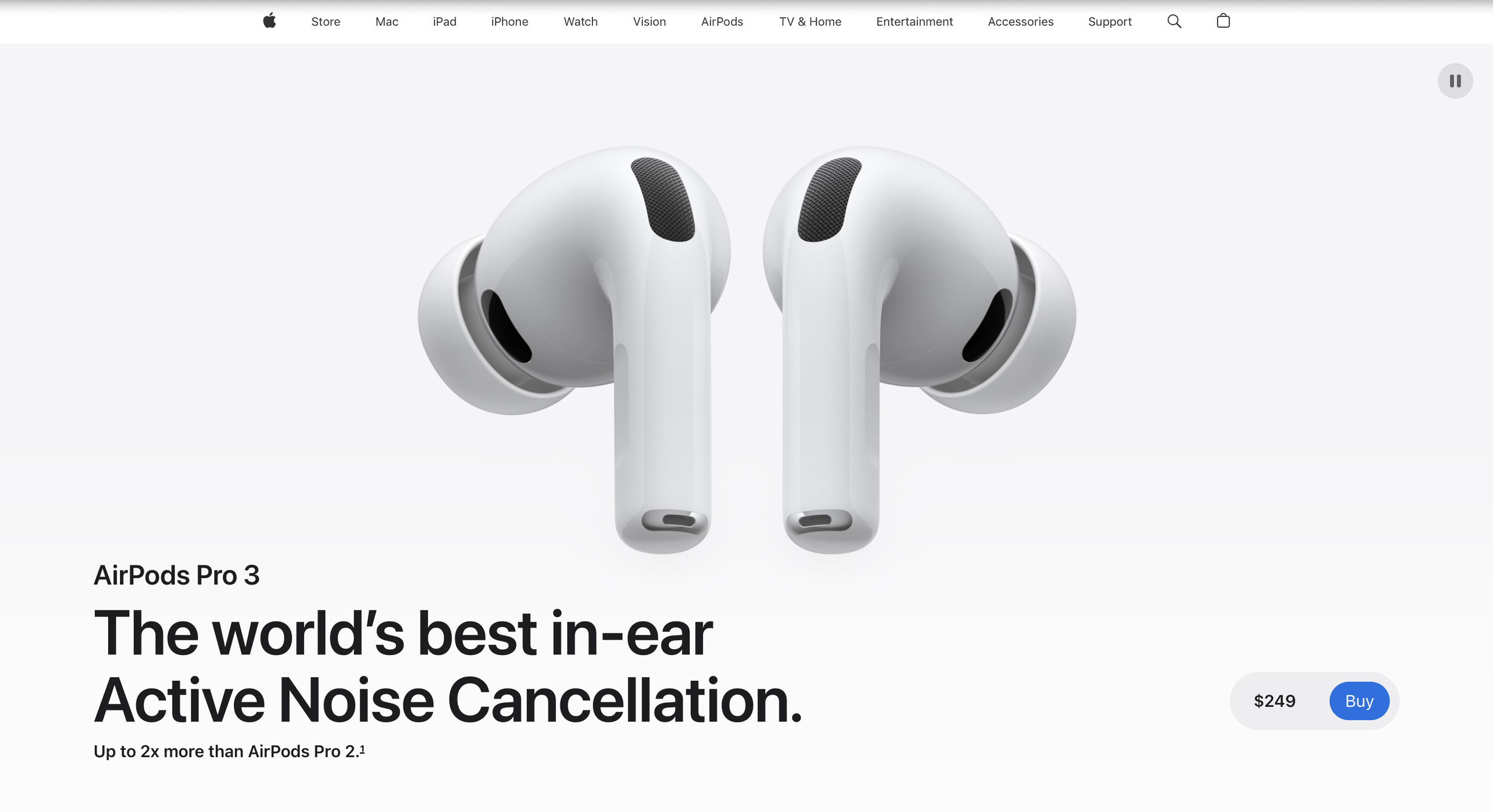 Apple website hero image for article "Using color contrast to highlight CTA’s in modern high end web design"