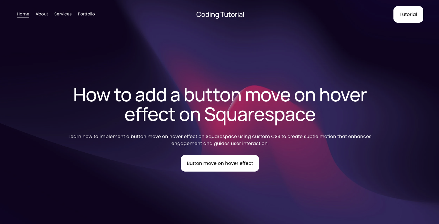 How to add a button move on hover effect on Squarespace
