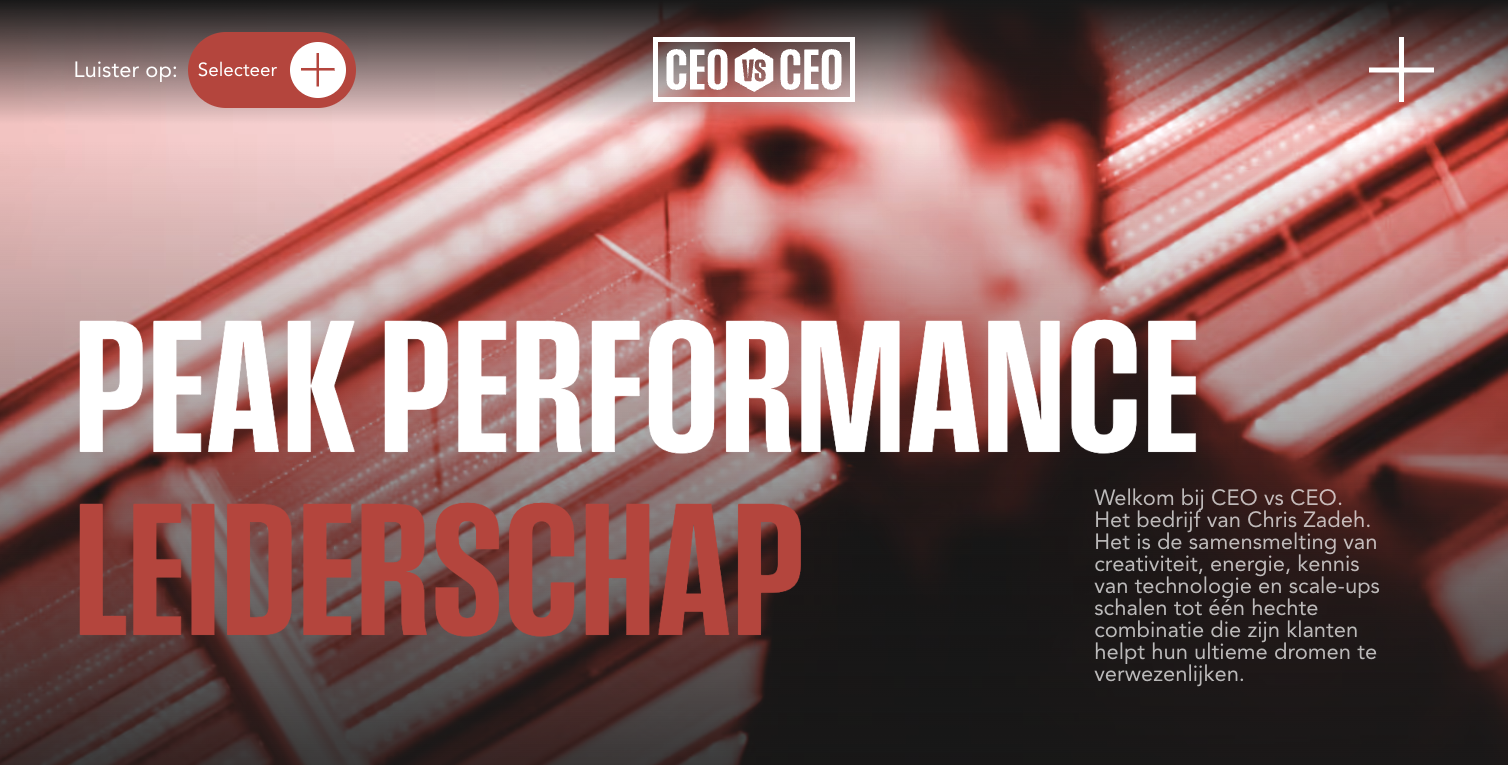 Hero section of a hedge fund website, CEO vs CEO