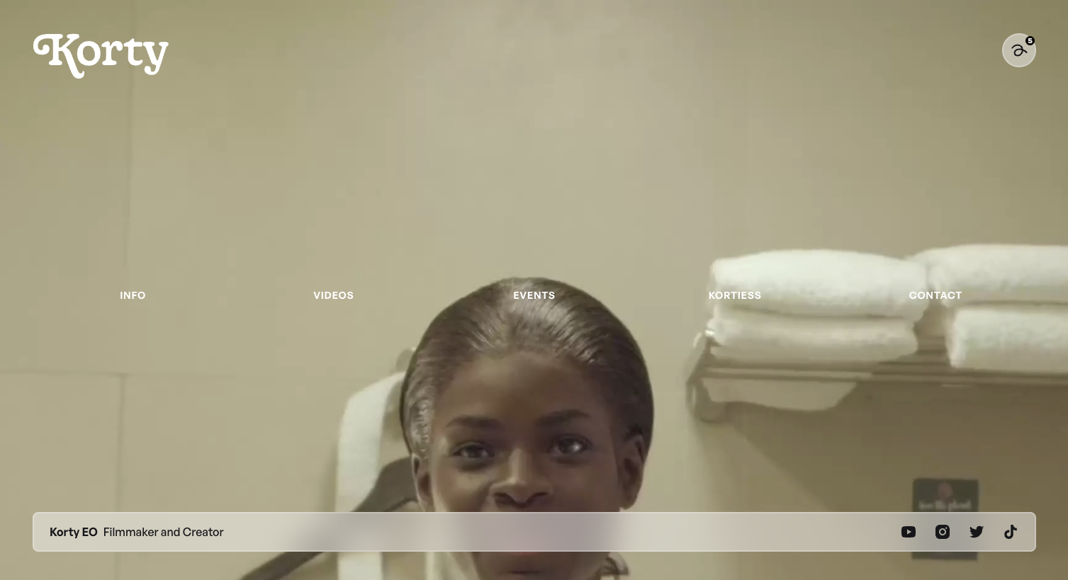 Korty EO website hero section image from top 10 modern websites