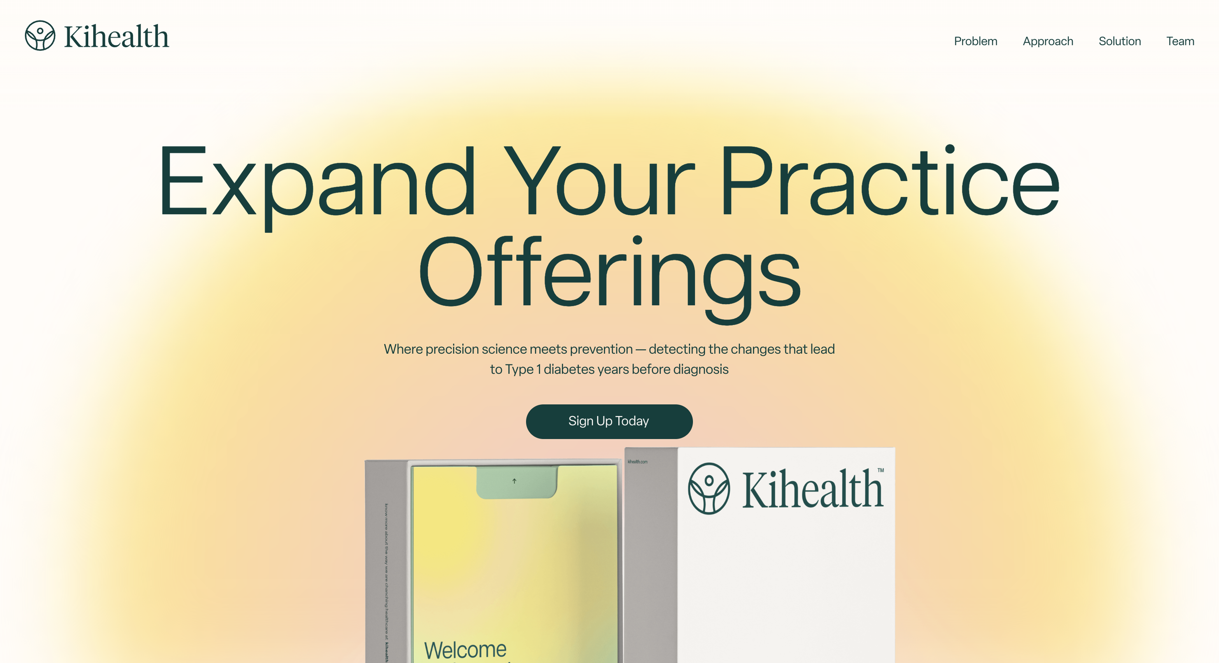 Hero section of a fertility clinic website, Kihealth