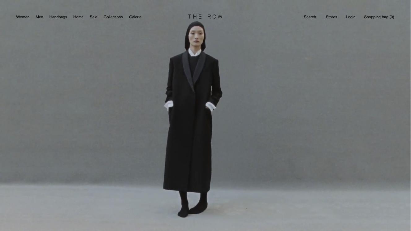 The Row website hero section image from top 10 minimalist luxury websites