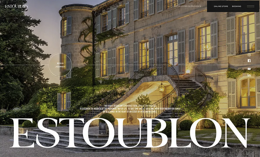 Estoublon website hero image for article "What’s the price of a premium website?"