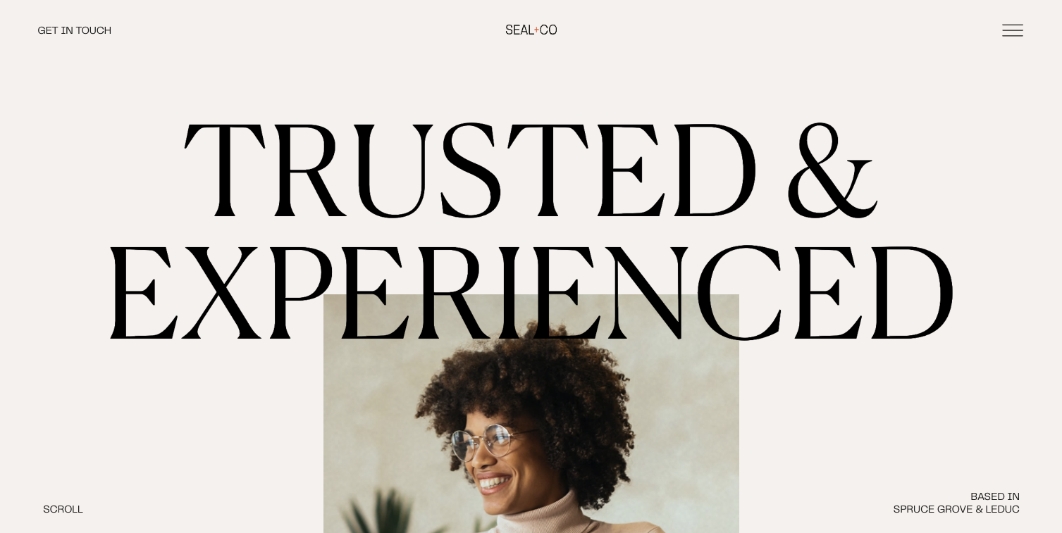 Hero section of an accounting firm website, Seal + Co