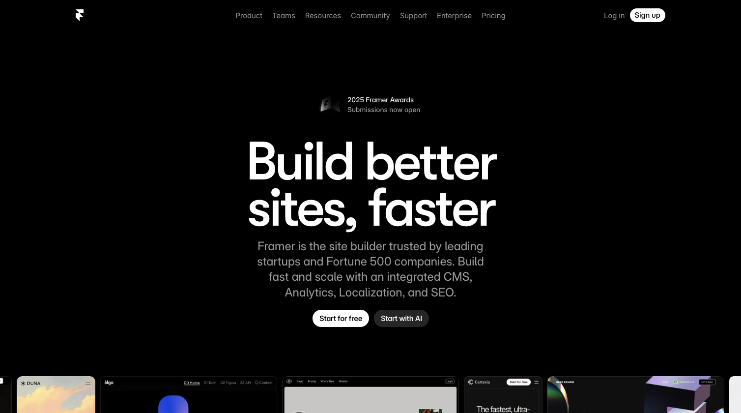 Framer website hero section image for the top 10 best typography combinations 2026