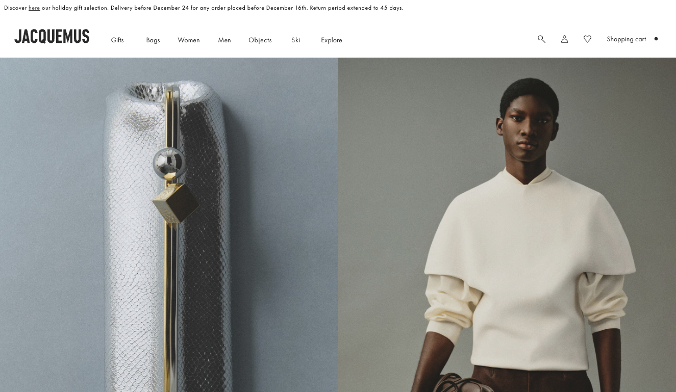 Jacquemus website hero section image from top 10 minimalist luxury websites
