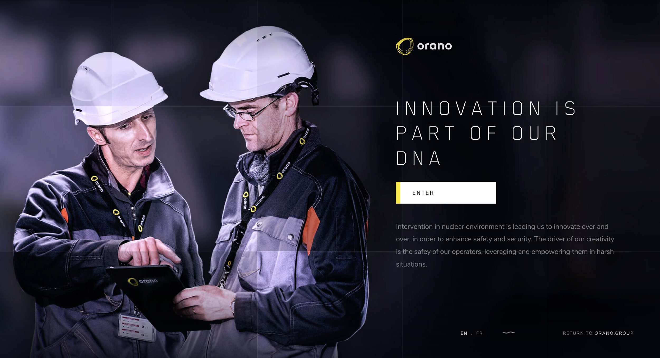 Orano website hero image for article "How visual hierarchy affects decisions in web design"