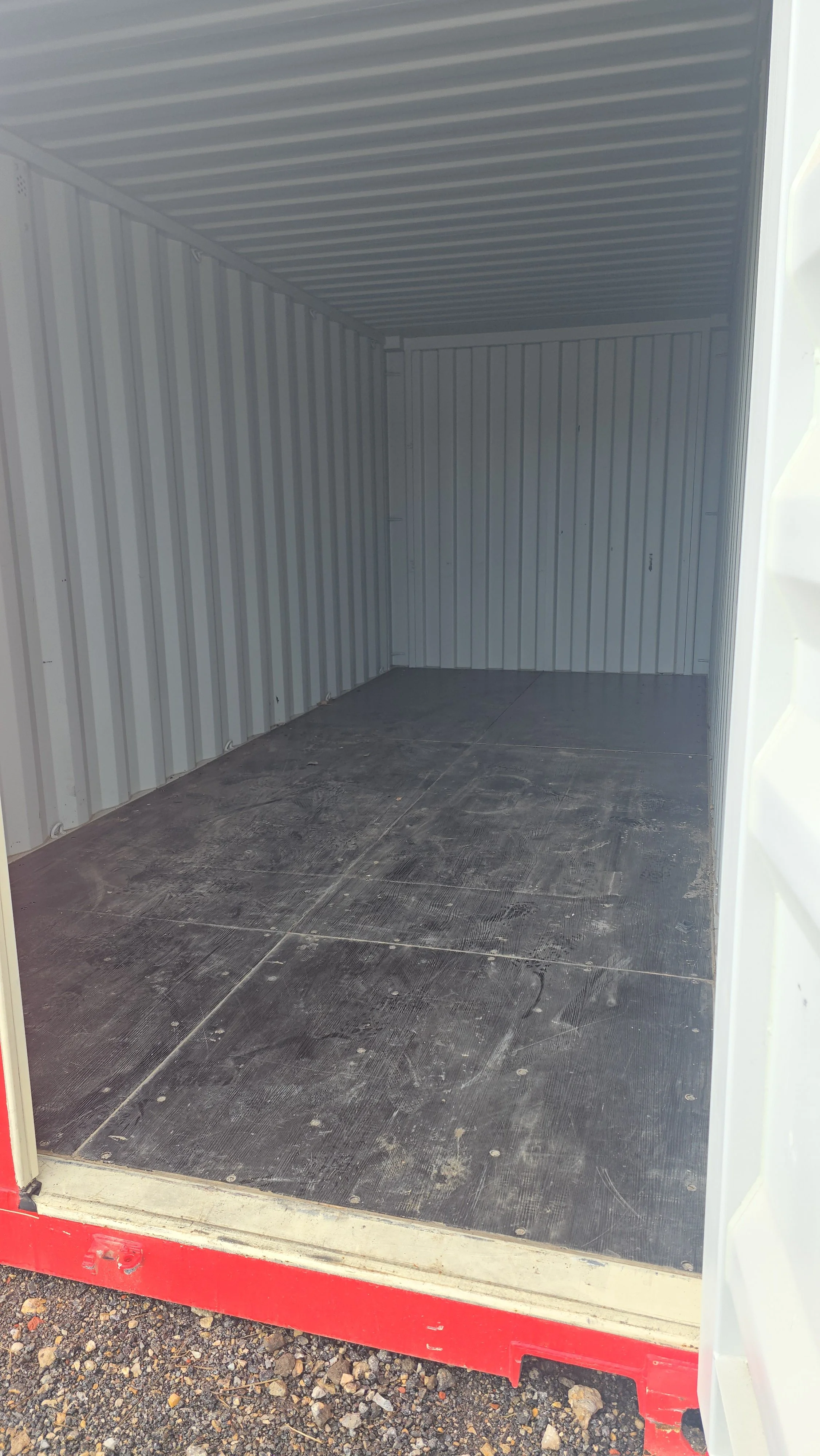 Interior condition of 20 ft rental shipping container showing normal wear