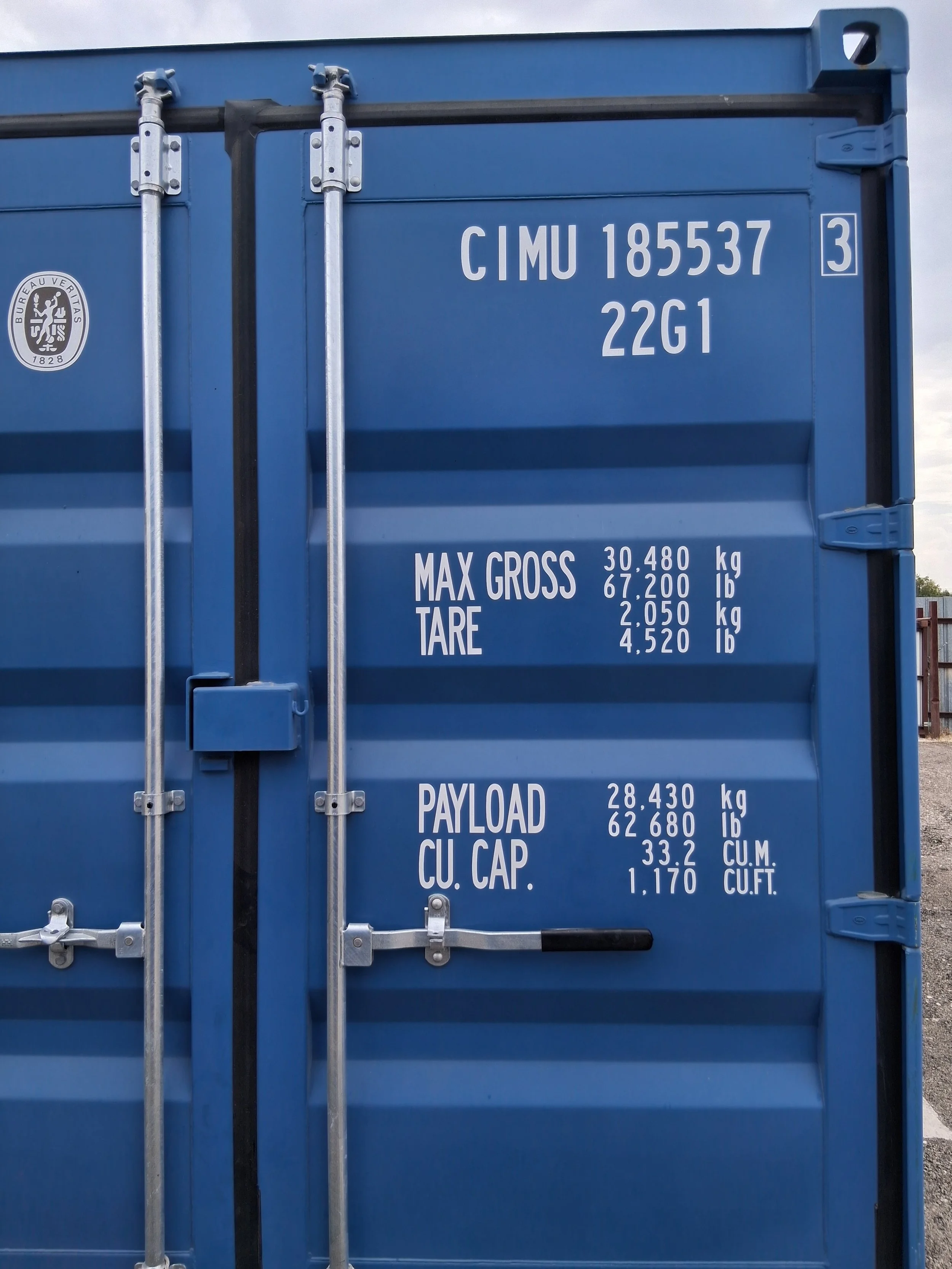 Blue One-Trip 20ft Container – 8 Vents