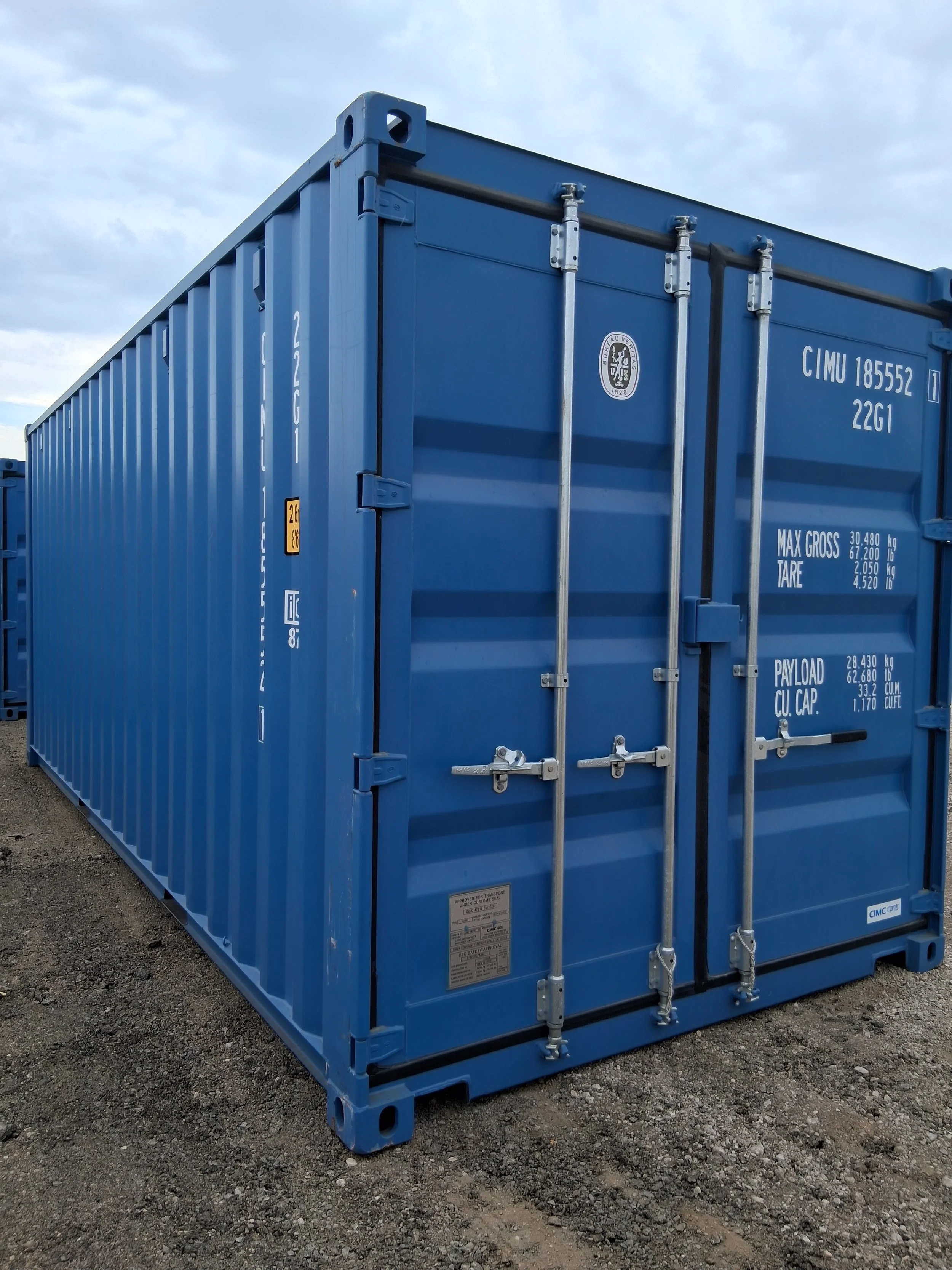 Blue One-Trip 20ft Container – 8 Vents