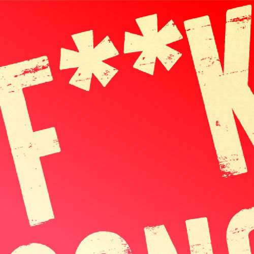 Close-up of a red background with white distressed text and asterisks. Just For One Day The Live Aid Musical