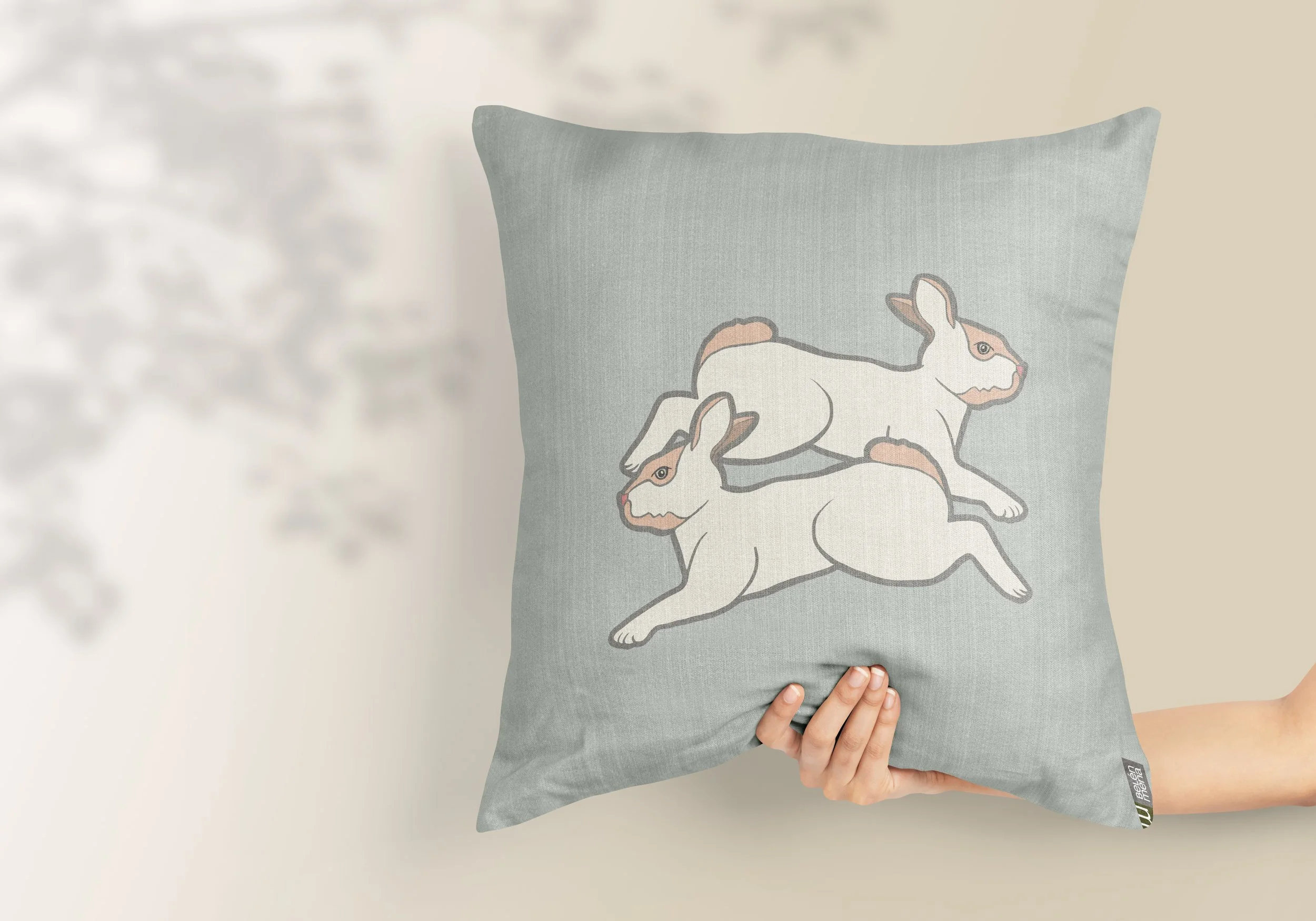 FORRO DE COJÍN CONEJOS