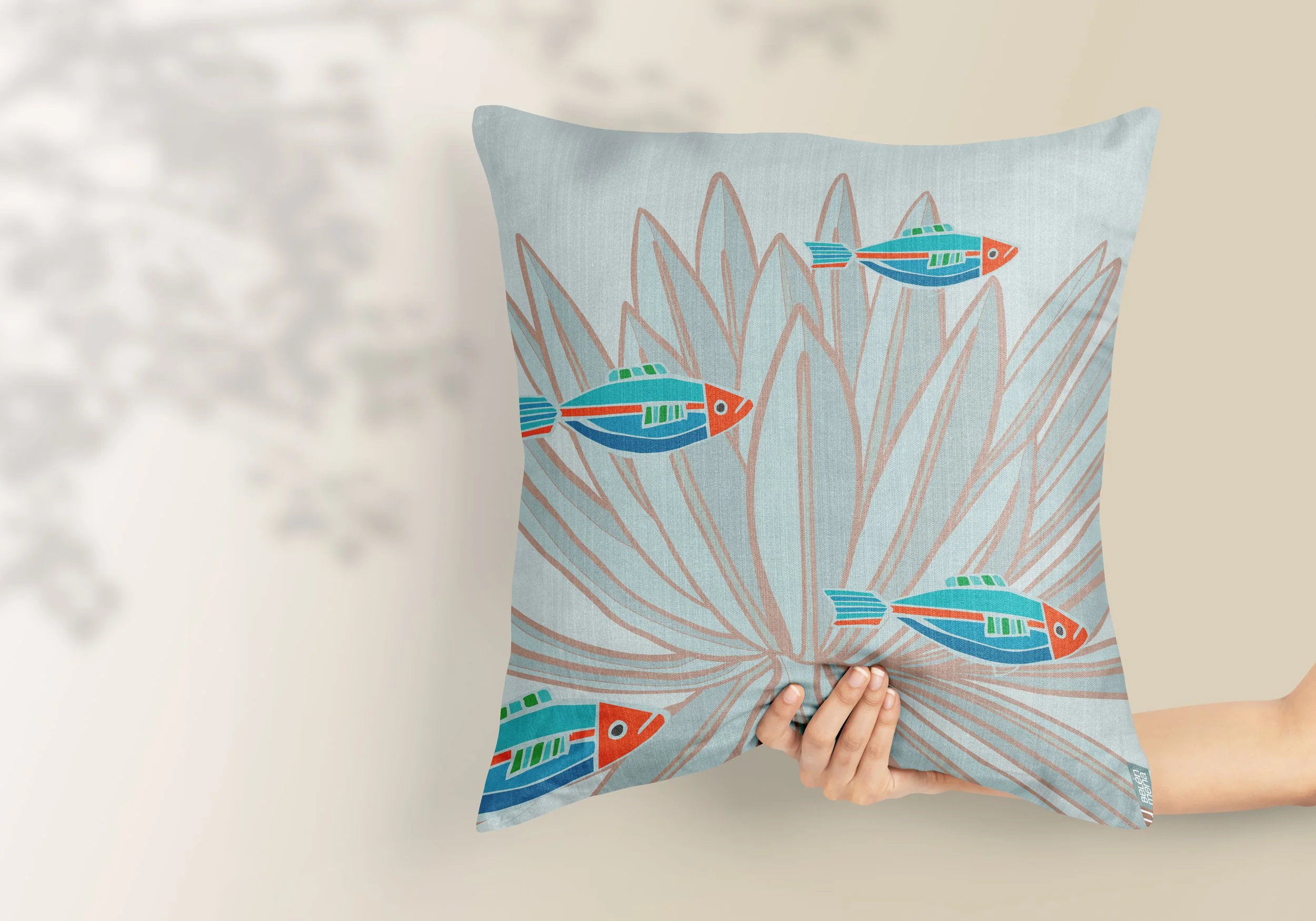 FORRO DE COJÍN PLANTAGO PEZ