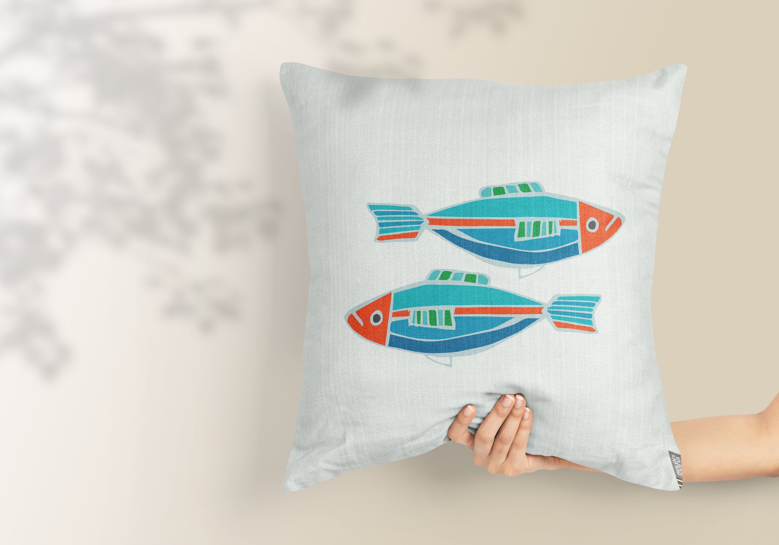 FORRO DE COJÍN PAREJA PEZ