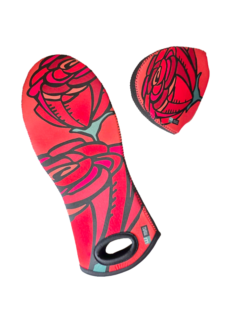 GUANTE DE COCINA  PACK x2  ROSAS