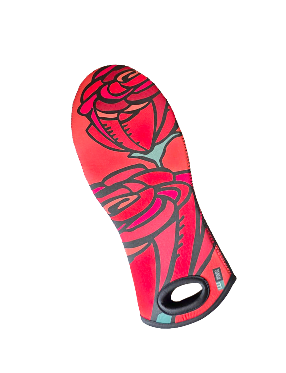 GUANTE DE COCINA LARGO ROSAS