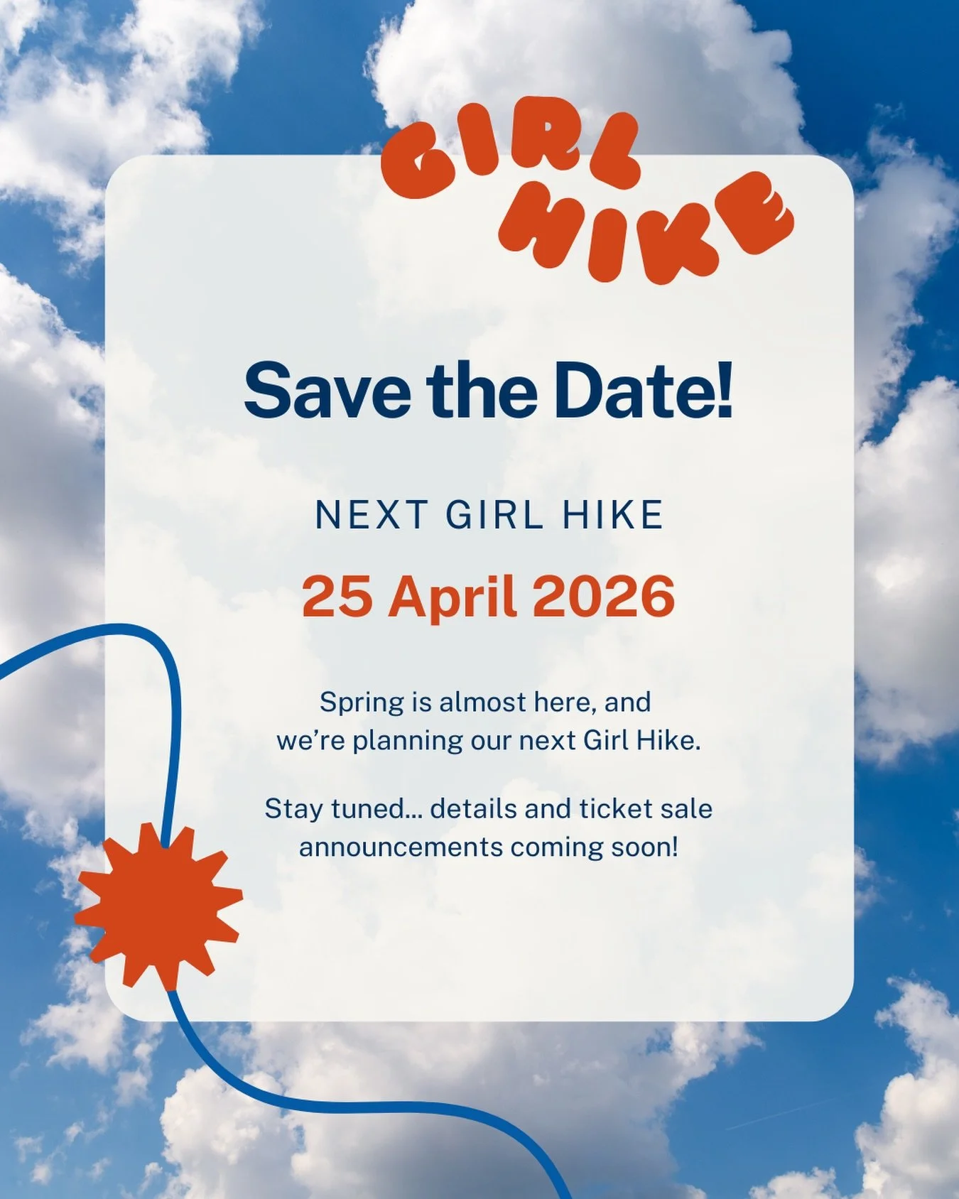 SAVE THE DATE! 📅 
Our April hike is happening on Saturday 25th! Keep it locked! 
Full details will be announced via our newsletter first so head over and subscribe if you want first dibs&hellip;👆
Drop a ☁️ below if you&rsquo;re free and fancy a lil