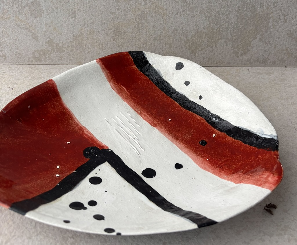 Graffiti Painted Platter  - $180