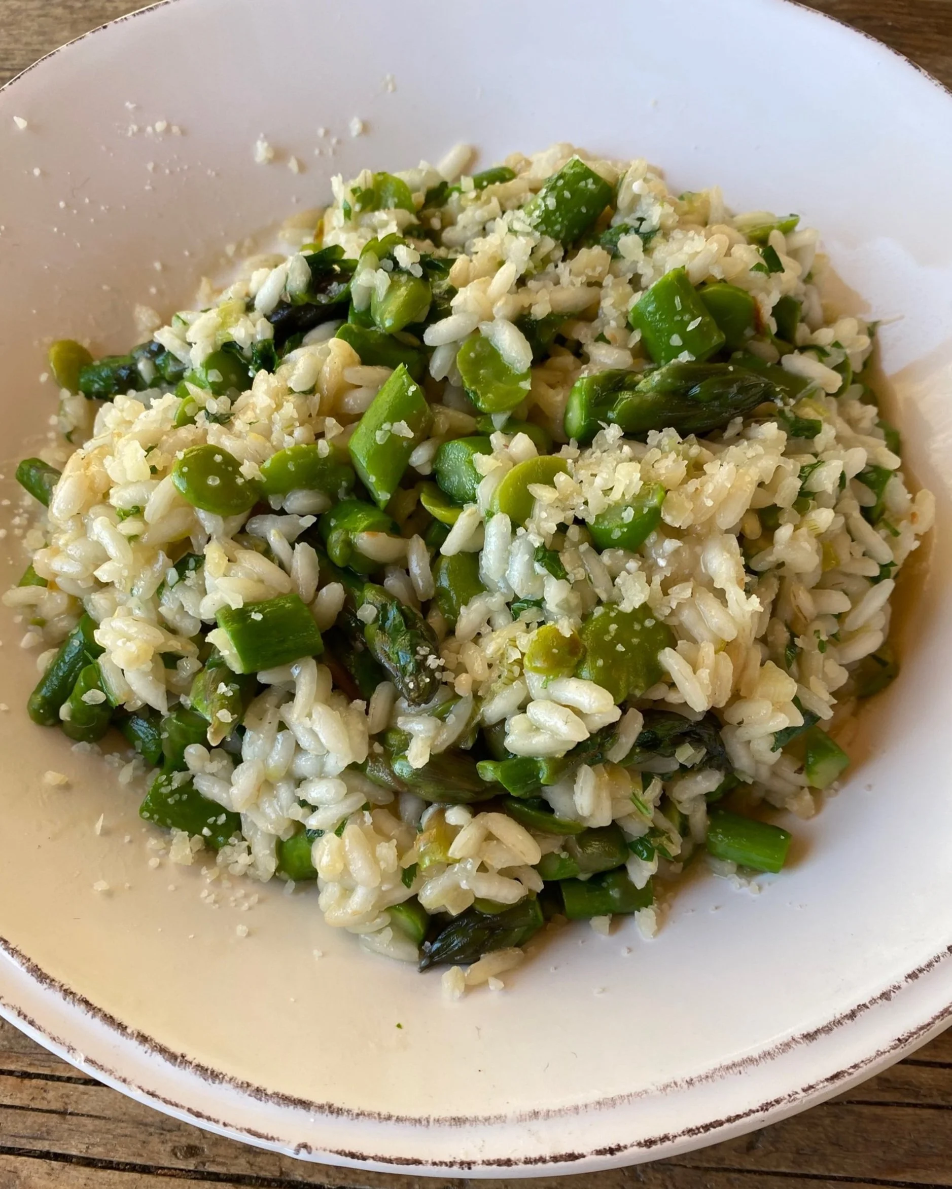 Fava Bean and Asparagus Risotto