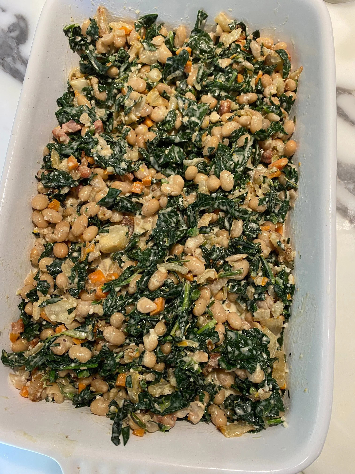 Kale Fennel and White Bean Gratin