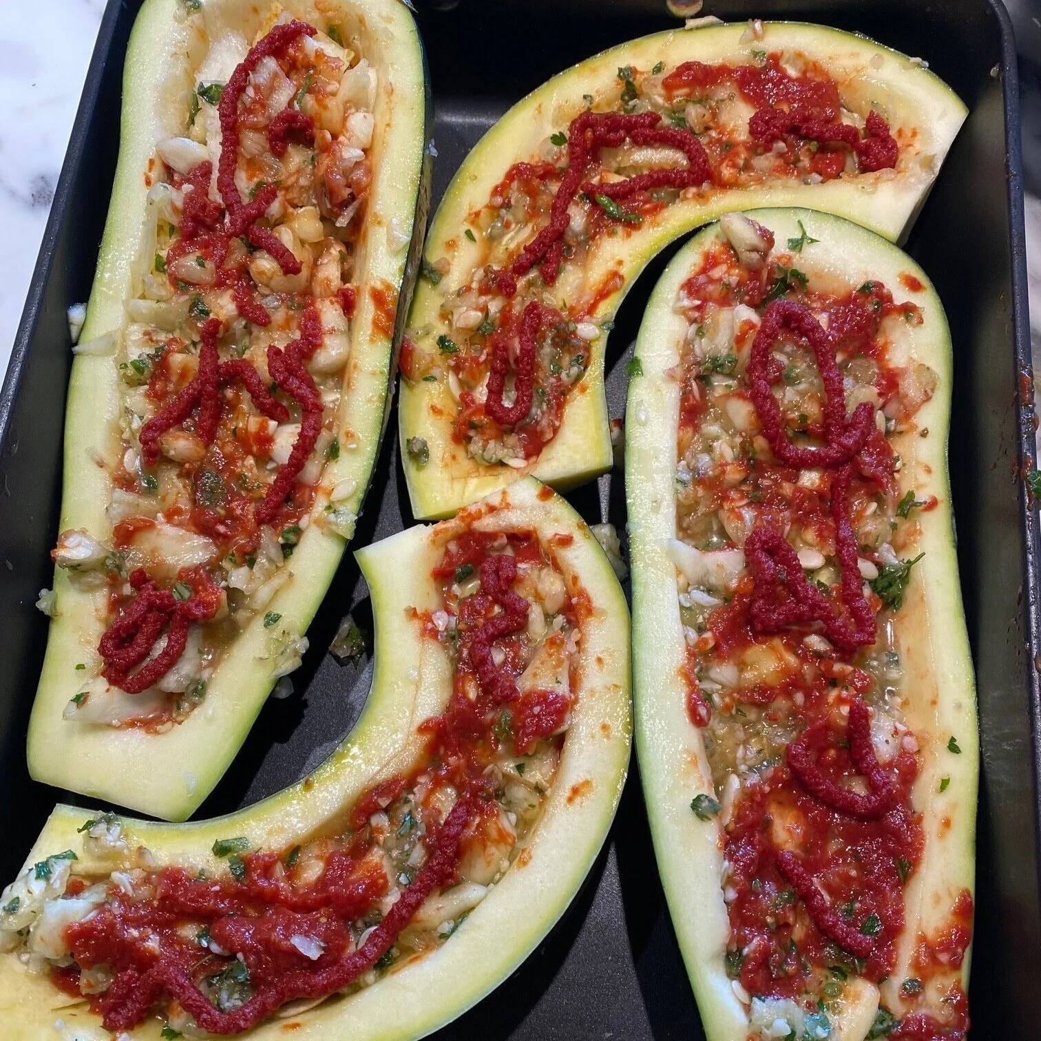 baked zucchini with marinara sauce