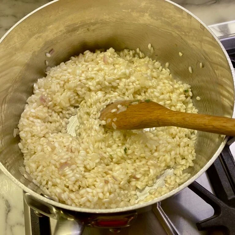 cooking risotto