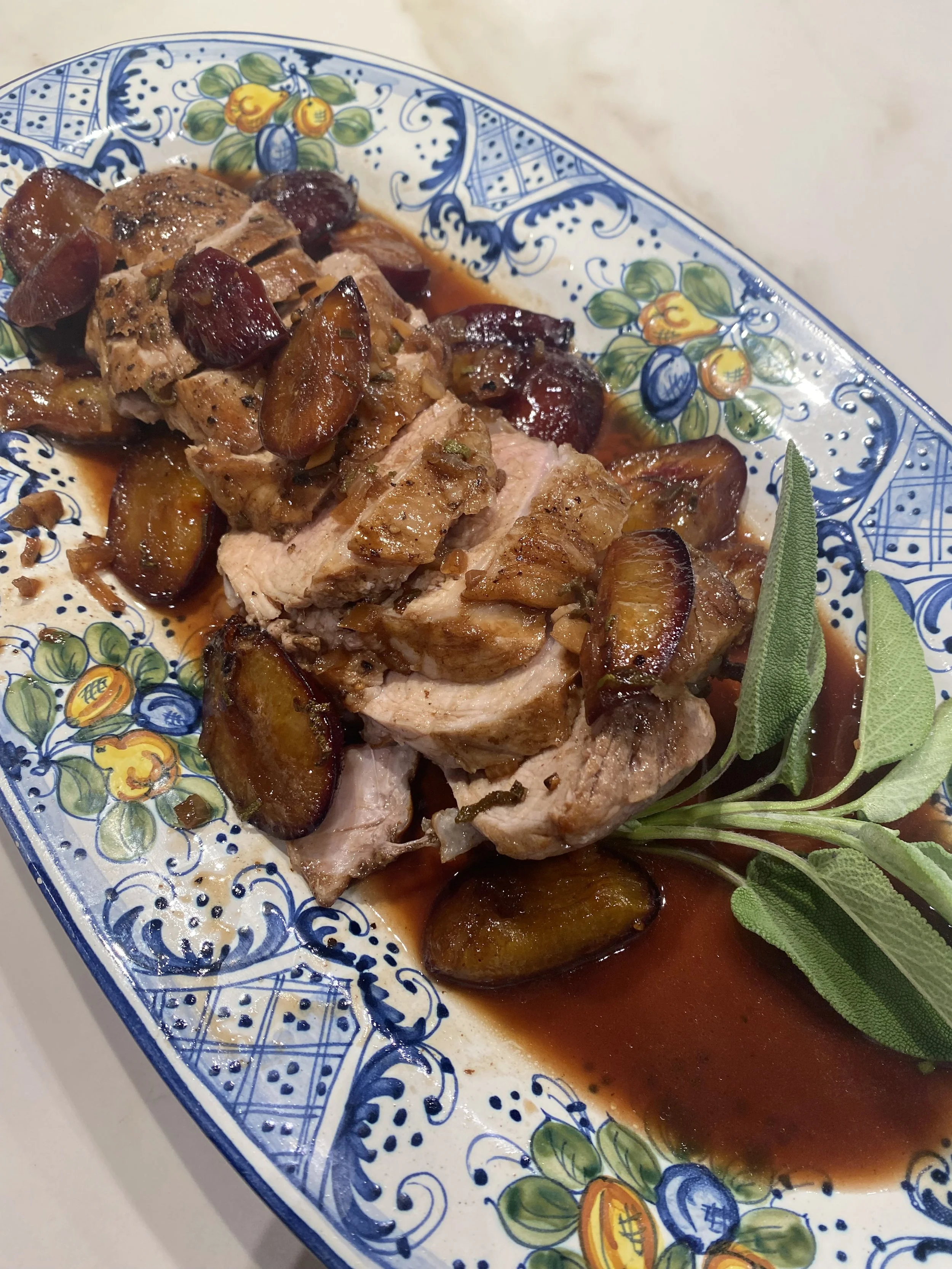 Pork tenderloin with plum sauce