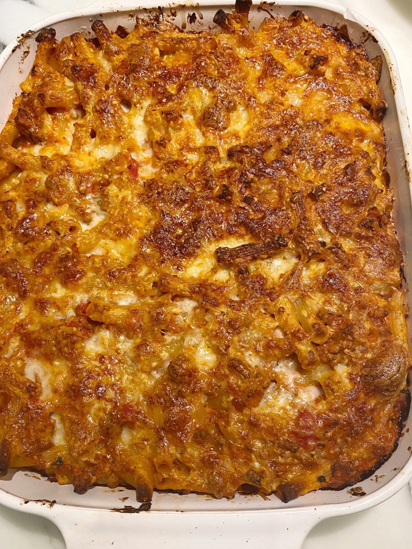 baked rigatoni meat cheese ricotta