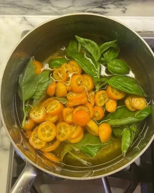 Poached Peaches and Kumquats