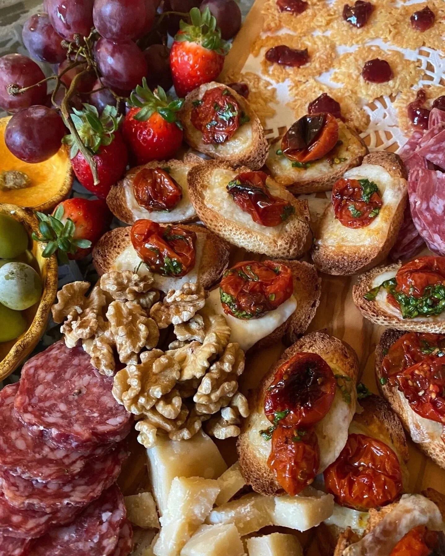Meat, Cheese, Nuts, and Breadsticks Appetizer Platter