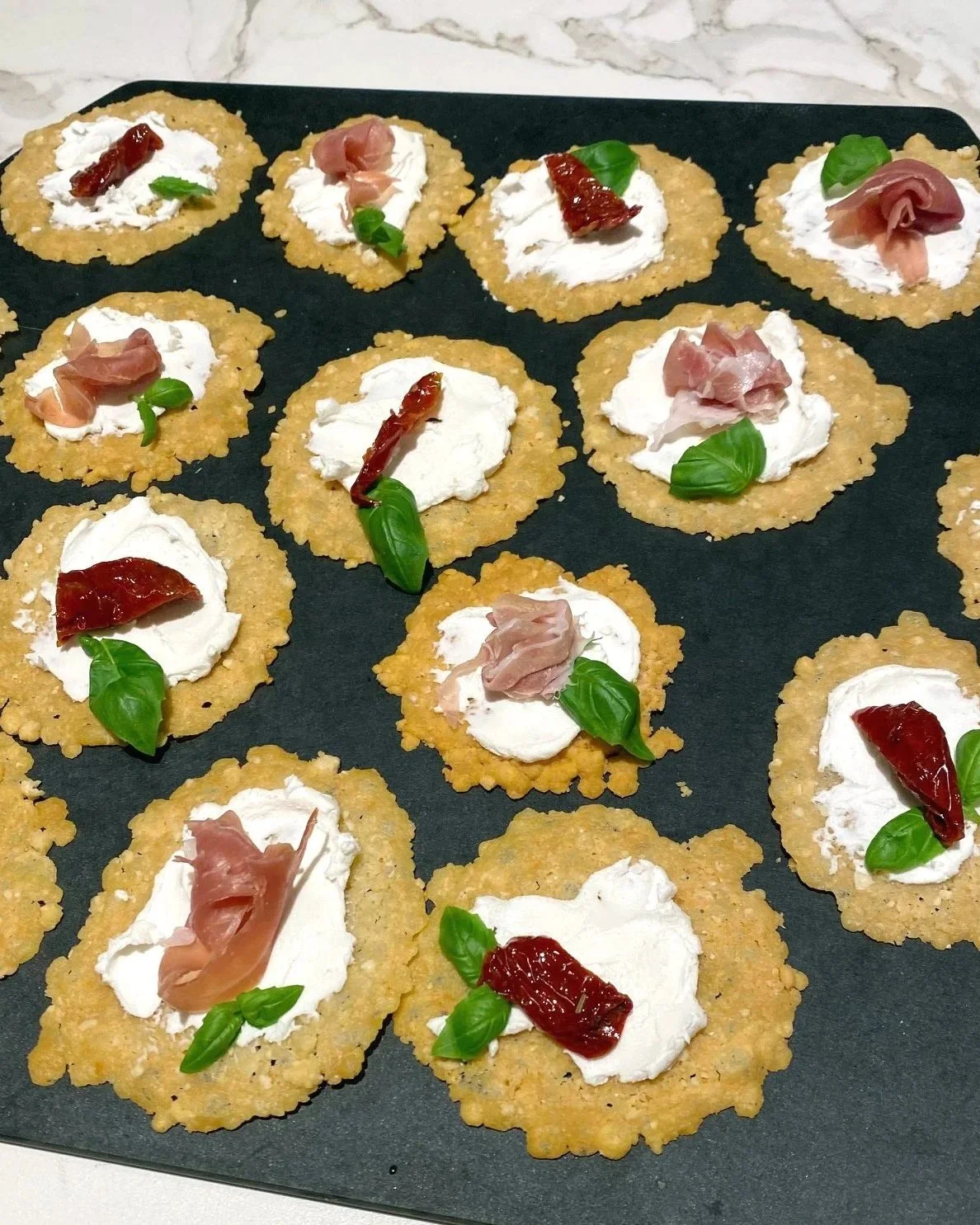 Parmesan Crisps with Goat Cheese