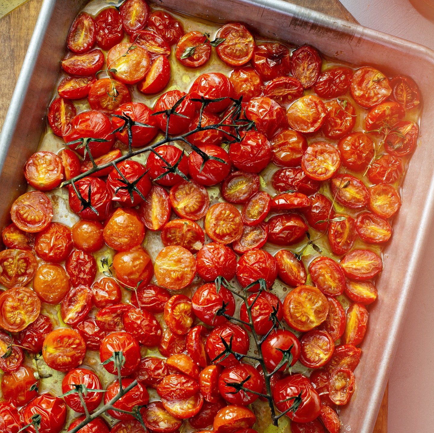 Olive oil, mozzarella, and tomatoes are a match made by the culinary gods in my Roasted Tomato Caprese. By combining these fresh flavors, you get an authentic taste of Italy. When homegrown tomatoes aren&rsquo;t available, roasting cherry tomatoes in