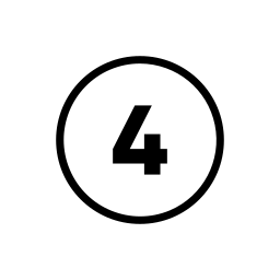 Number four inside a white circle on a black background