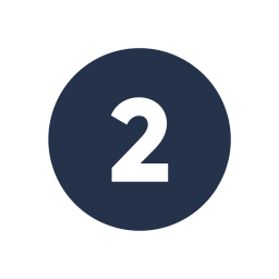 White number 2 inside a dark blue circle with a white border