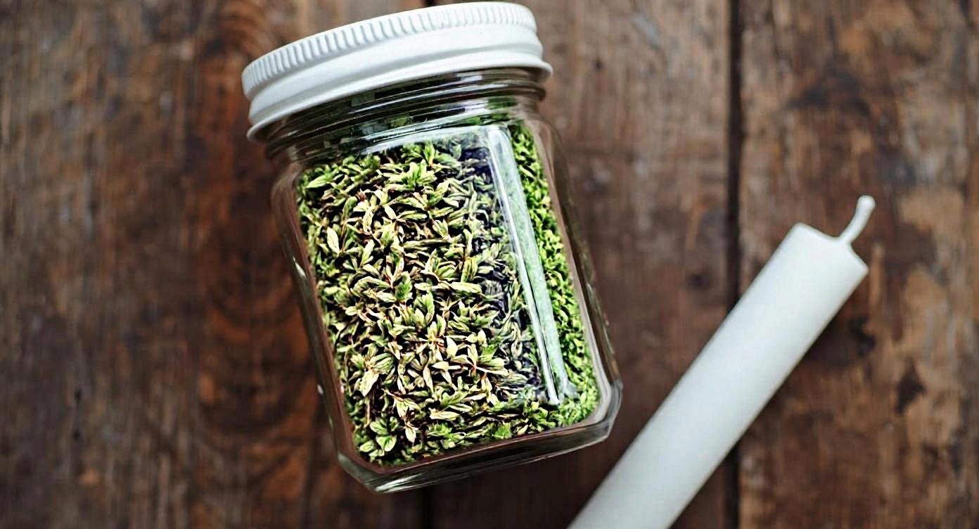 Can you make the green herbs in this jar look like real mixed dry herbs.jpg