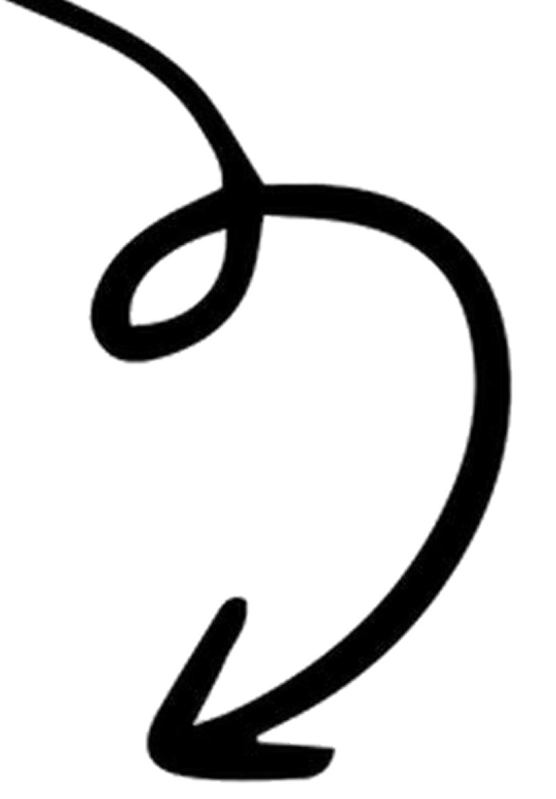 A squiggly, black arrow