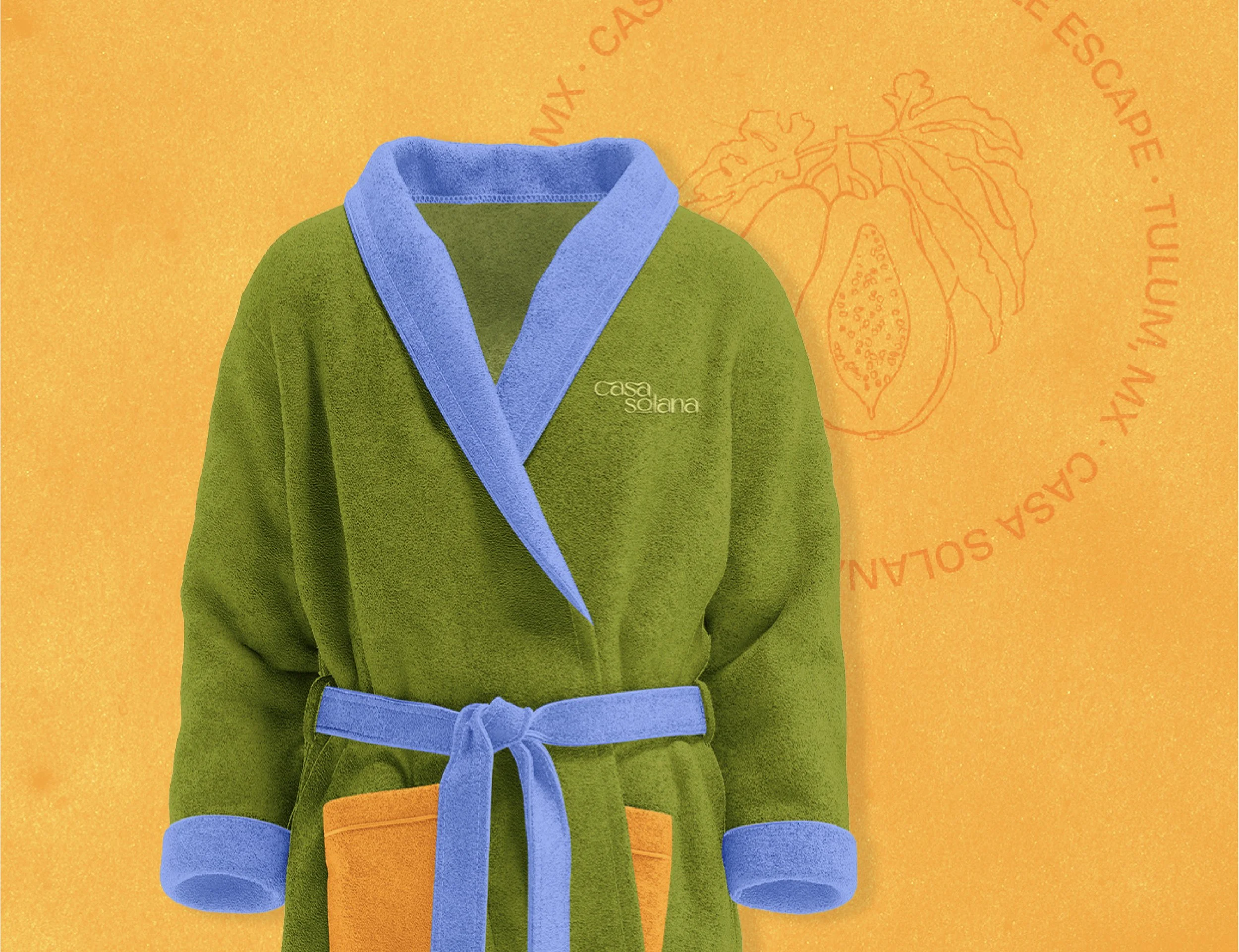 Casa Solana's bright and bold color-block robe.