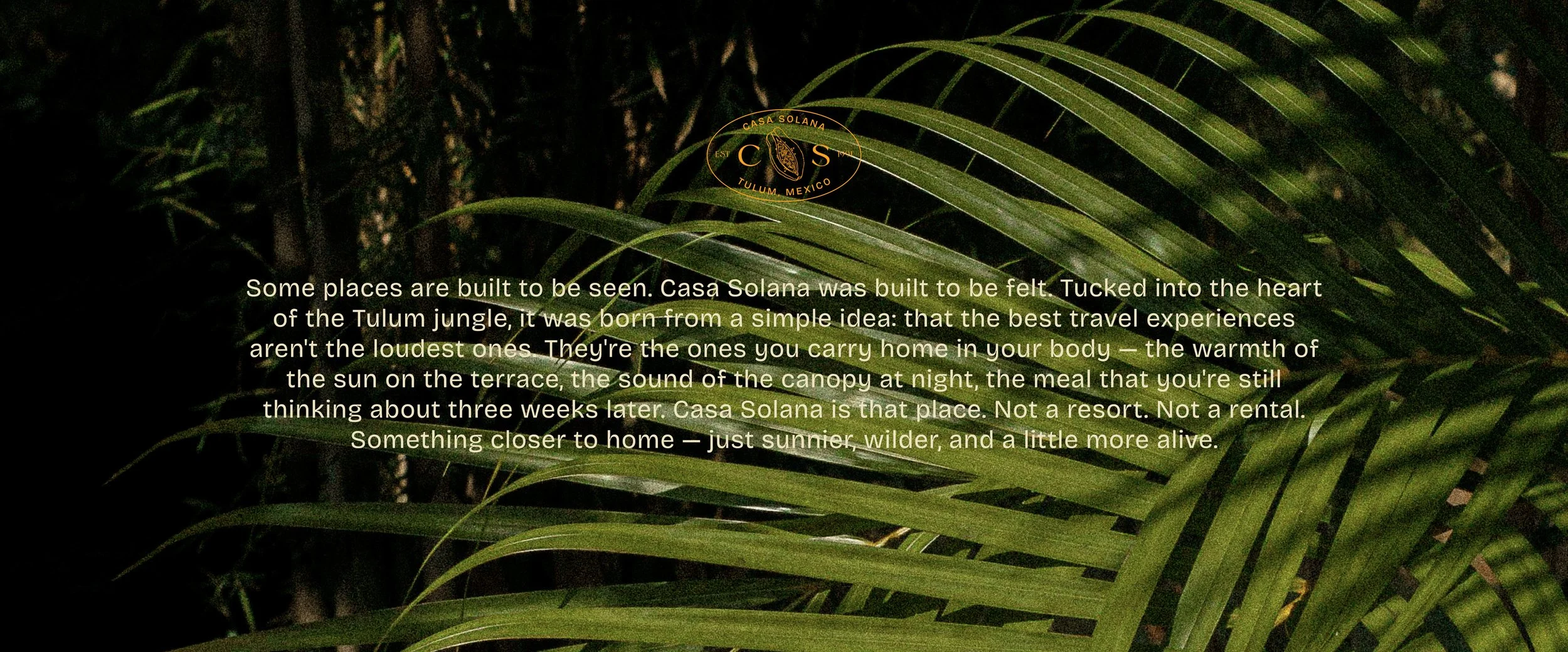 A paragraph overview about Casa Solana – a boutique jungle hotel.