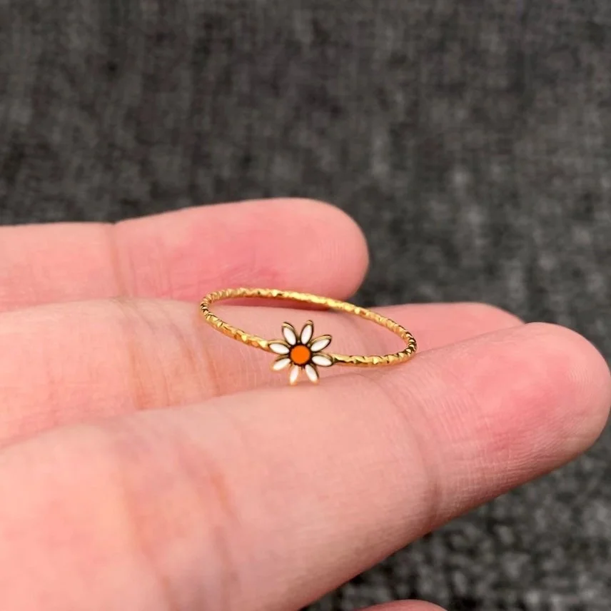 18k Gold-Plated Daisy Ring