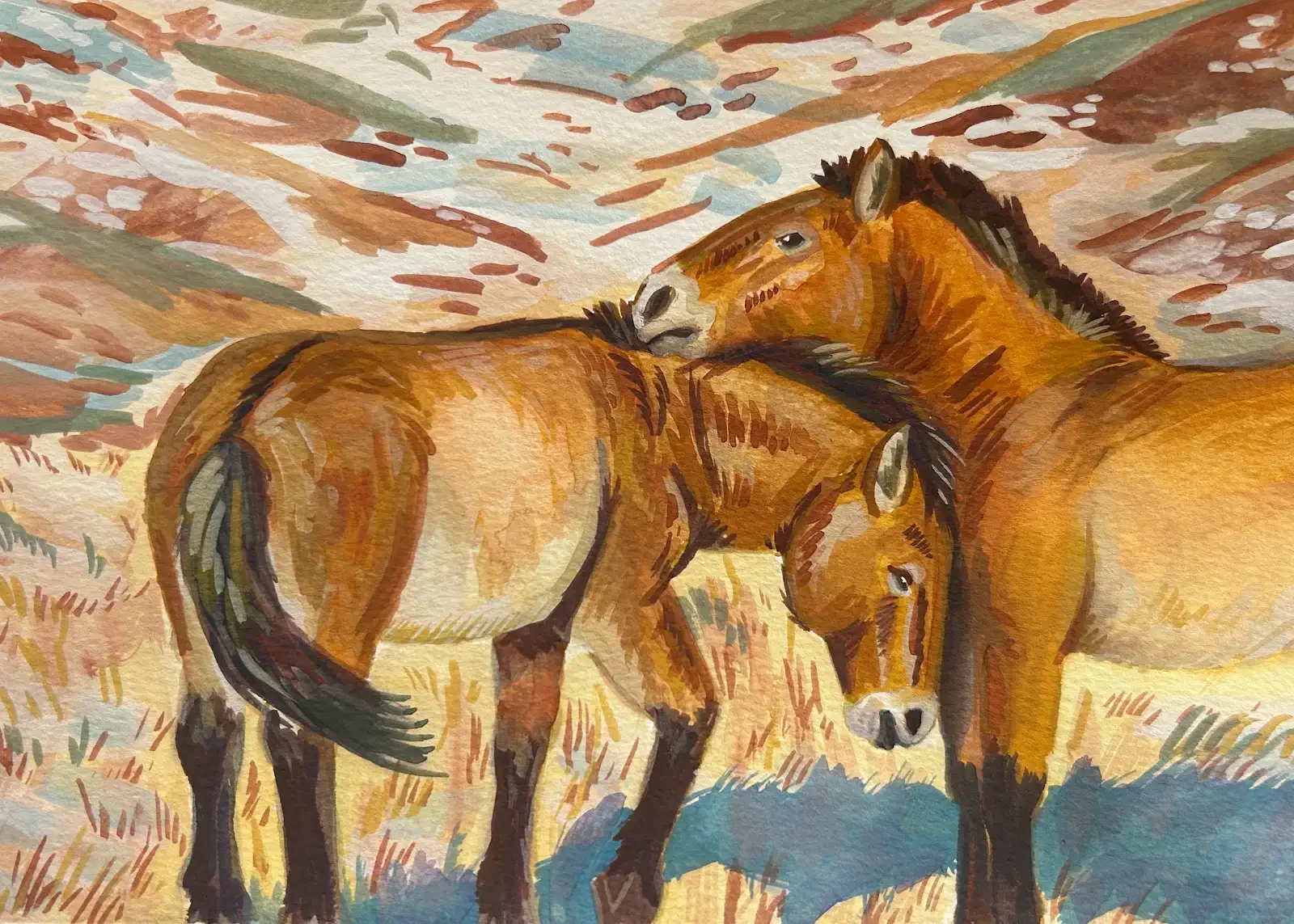 "Sisters"
Gouache on paper
4" x 6"
2026