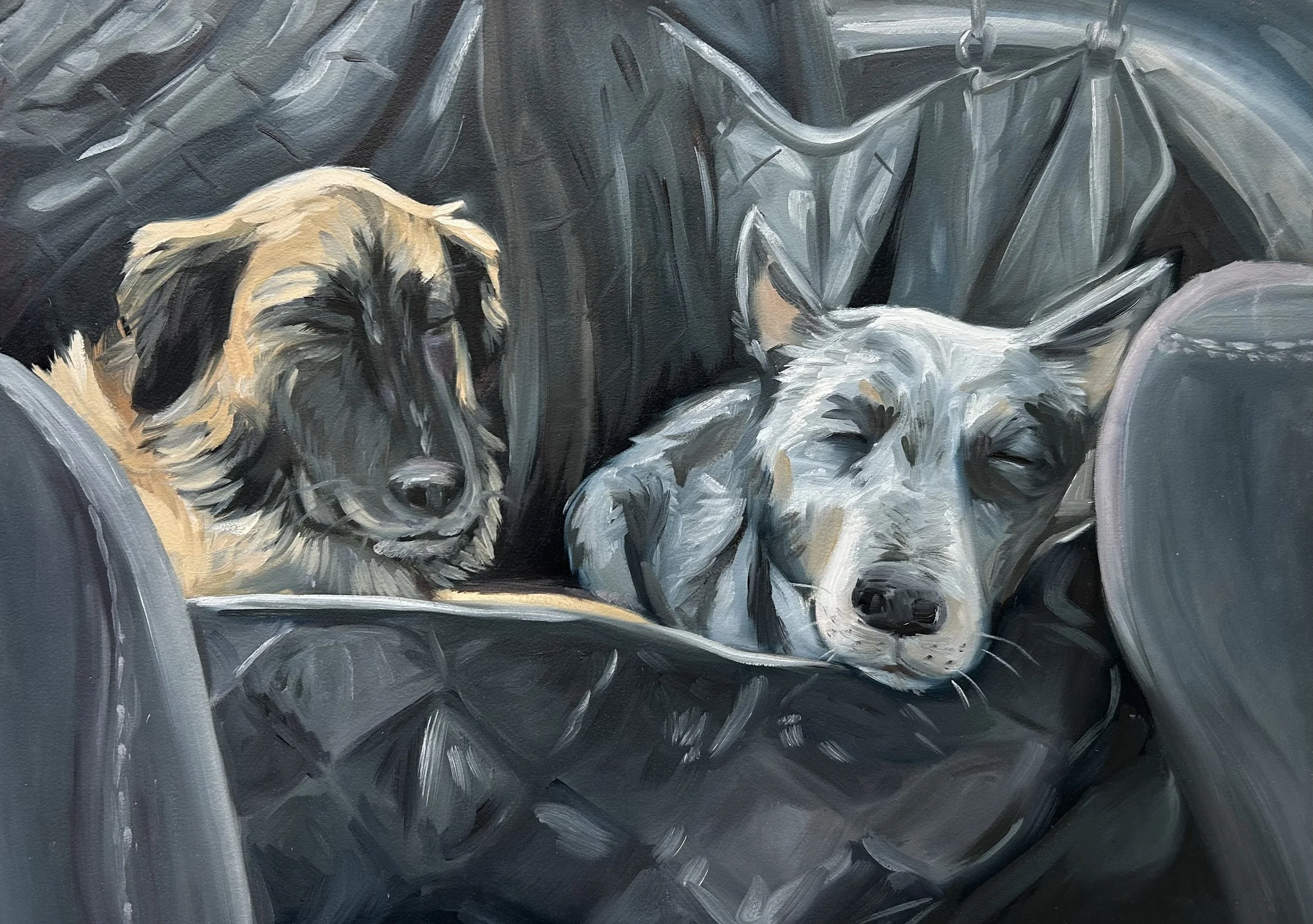 Frisco Greenway Snooze
Oil on paper
27 1/2" x 19 3/4" 
2025