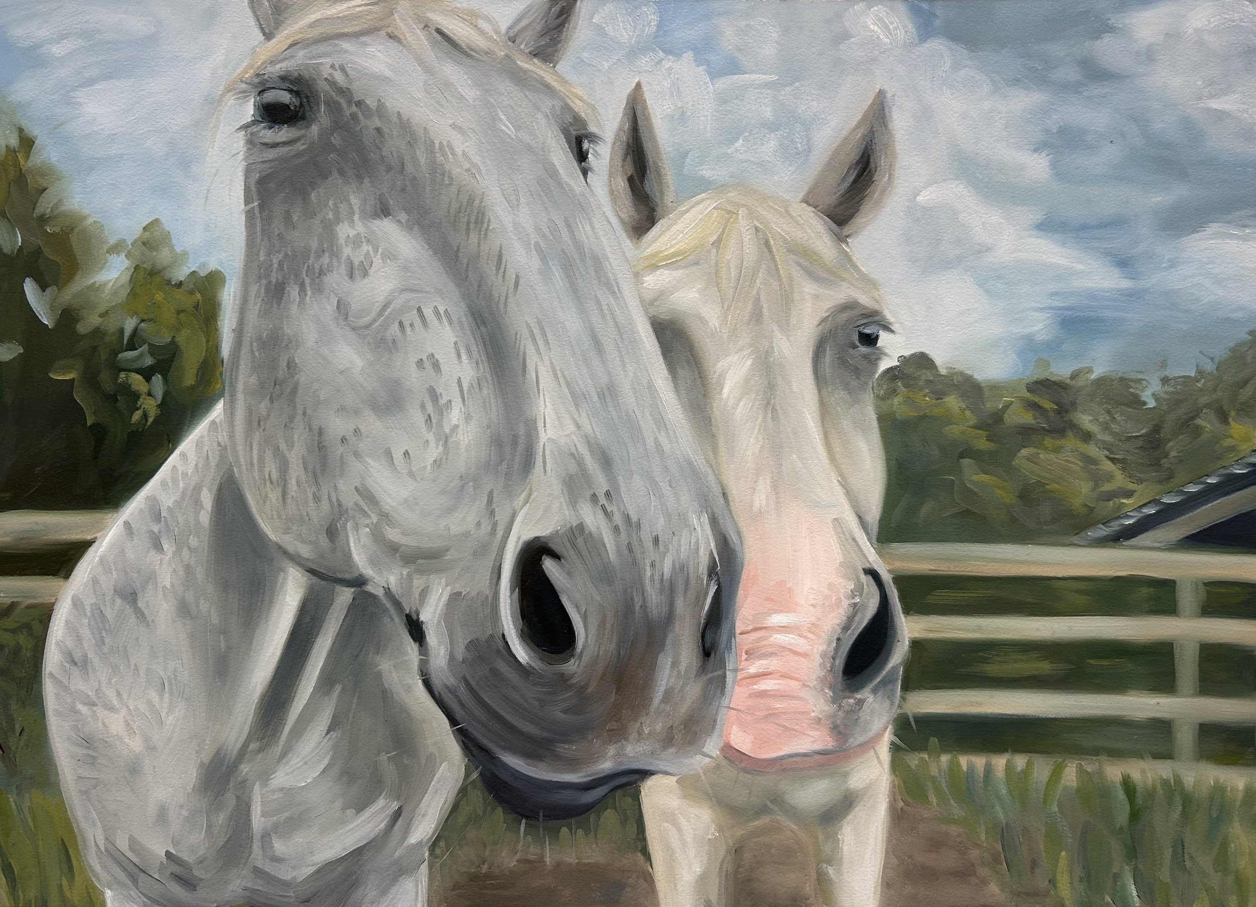 Nosey Boys 
Oil on canvas
19 3/4" x 27 3/4" 
2025