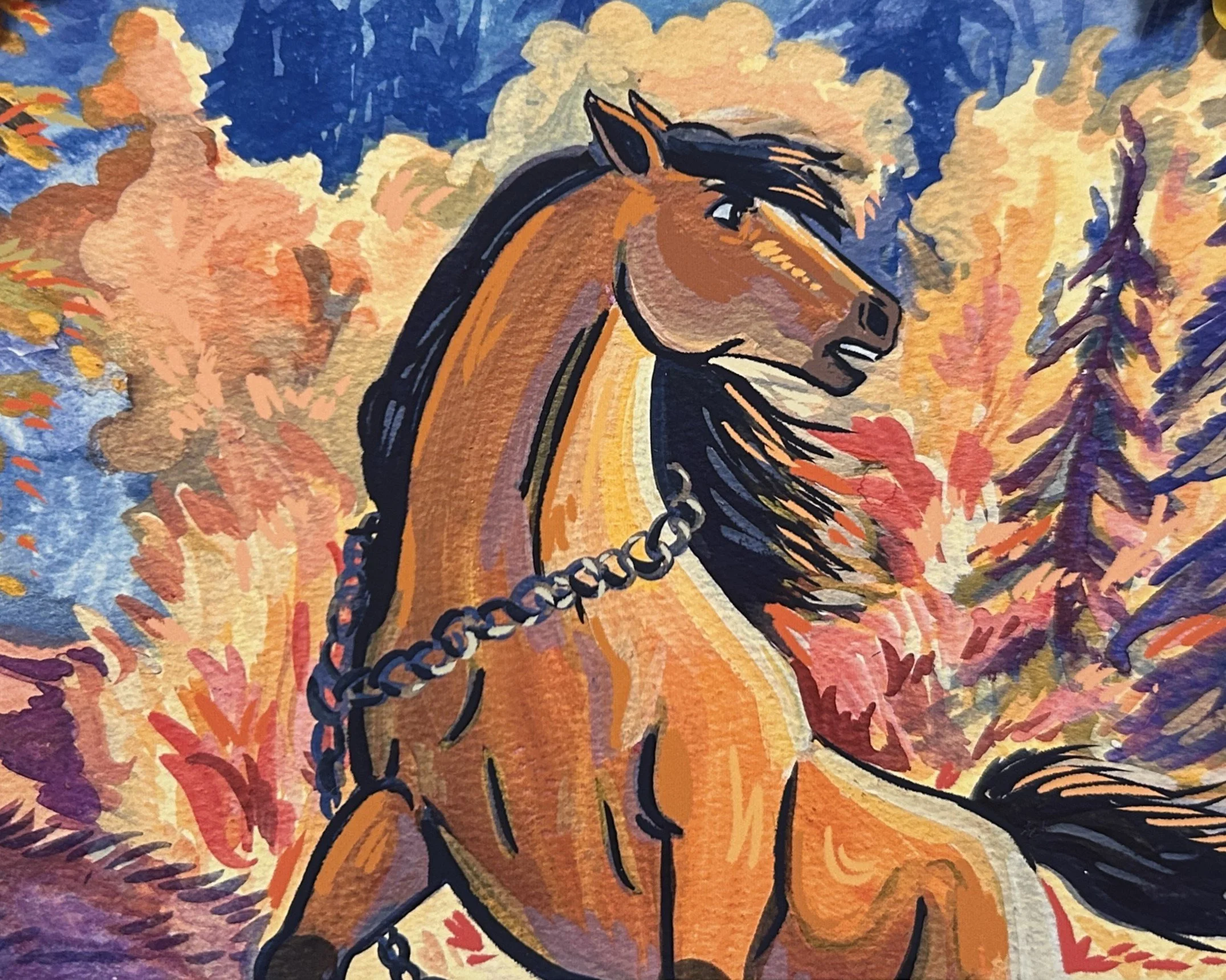 "Escape"
Gouache on paper 
4" x 6"
2026